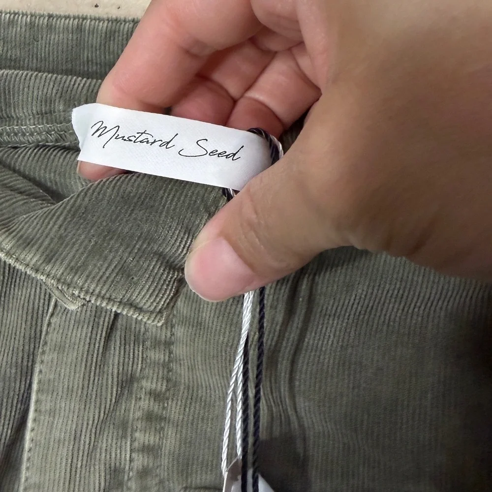 Mustard Seed Corduroy Utility Skirt Stone Oak Olive Green‎ Mini Cargo Size S